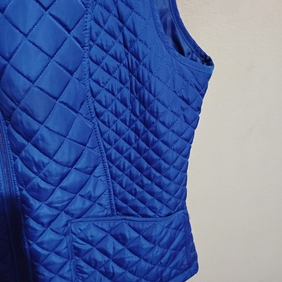 Calvin Klein Quilted Vest Blue Hand Warmer Style Pockets Sz XS - Picture 8 of 13